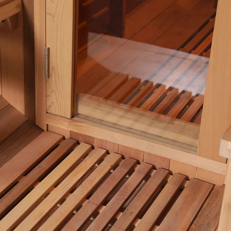6 - Person Patchwork Red Cedar Traditional Steam Barrel Sauna! - Premium Spa & Sauna from Luxurysaunasnspas.store