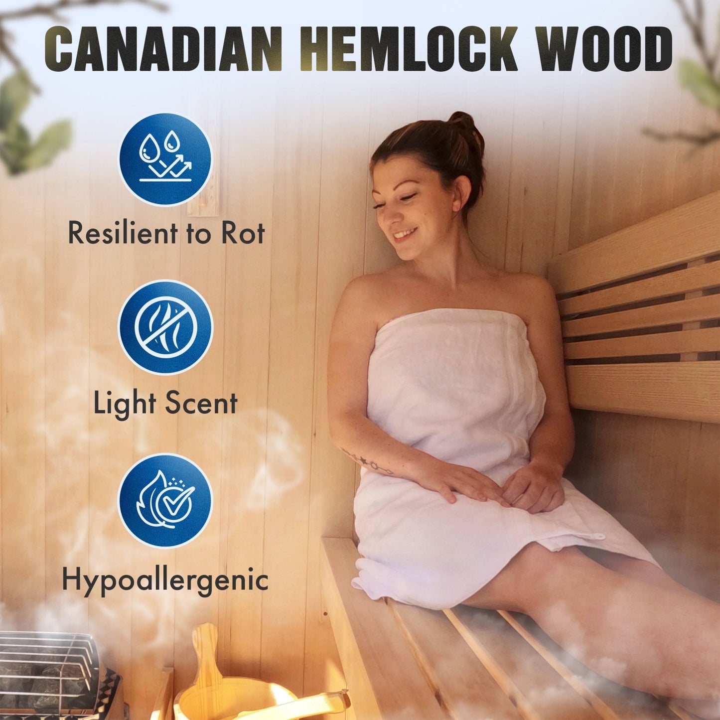 Experience Ultimate Relaxation with the STHE4INNY Canadian Hemlock Indoor Wet Dry Sauna for 4 - 6 People, Featuring a Premium 4.5 Kw UL Heater - Premium Spa & Sauna from Luxurysaunas&spas.store