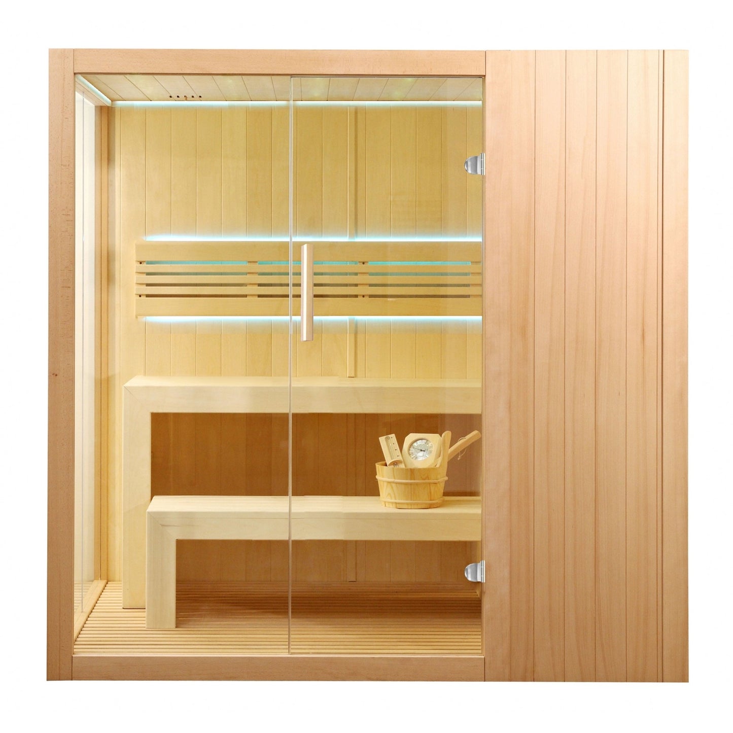 Experience Ultimate Relaxation with the STHE4INNY Canadian Hemlock Indoor Wet Dry Sauna for 4 - 6 People, Featuring a Premium 4.5 Kw UL Heater - Premium Spa & Sauna from Luxurysaunas&spas.store
