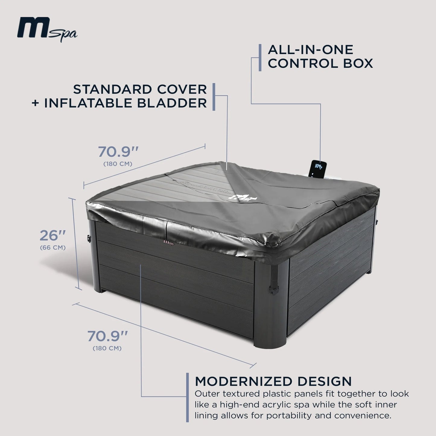 Mspa Oslo Spa 6 - Person Square Bubble Spa - Premium Spa & Sauna from Luxurysaunasnspas.store