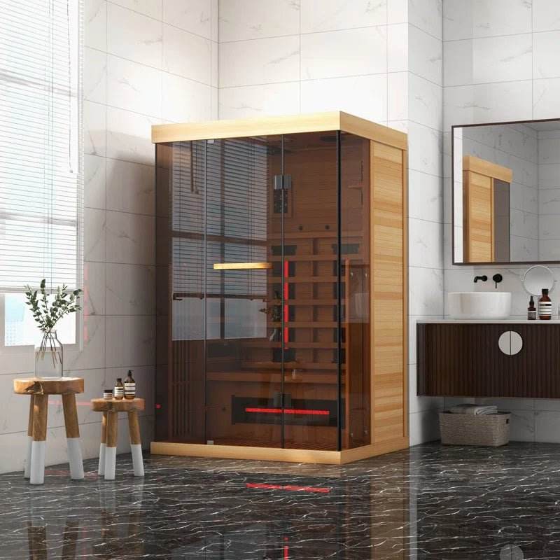 2-Person Indoor Bluetooth Hemlock FAR Infrared Sauna - Luxurysaunas&spas.store