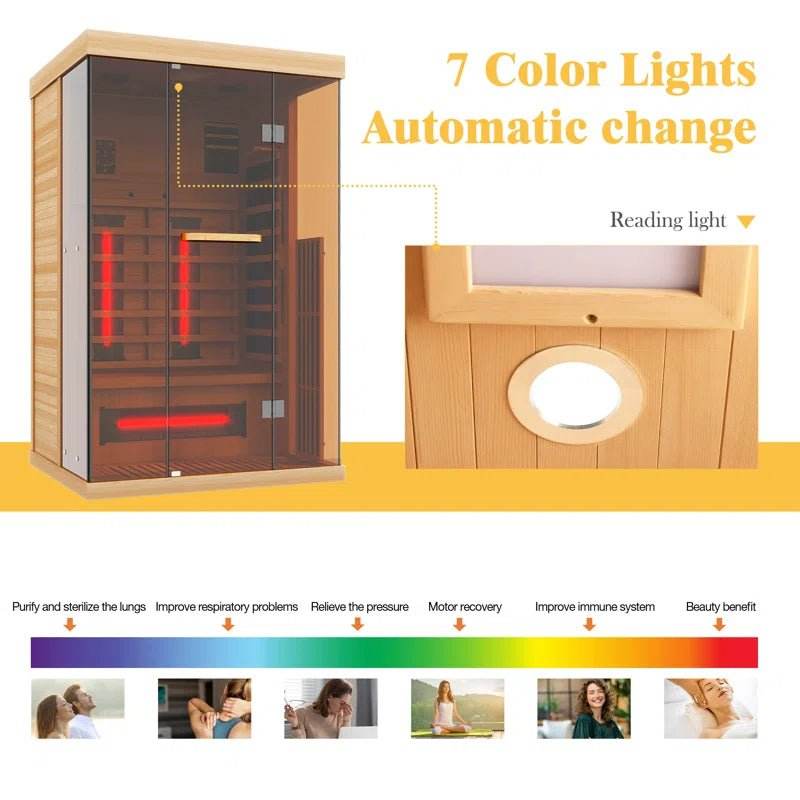 2-Person Indoor Bluetooth Hemlock FAR Infrared Sauna - Luxurysaunas&spas.store