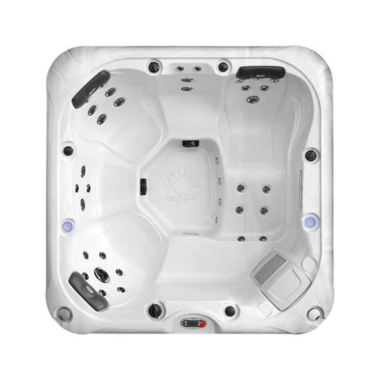 Indulge in Luxury with the KH-10141 Cambridge 6-Person Hot Tub Featuring 34 Jets, LED Lighting, and Bluetooth Audio