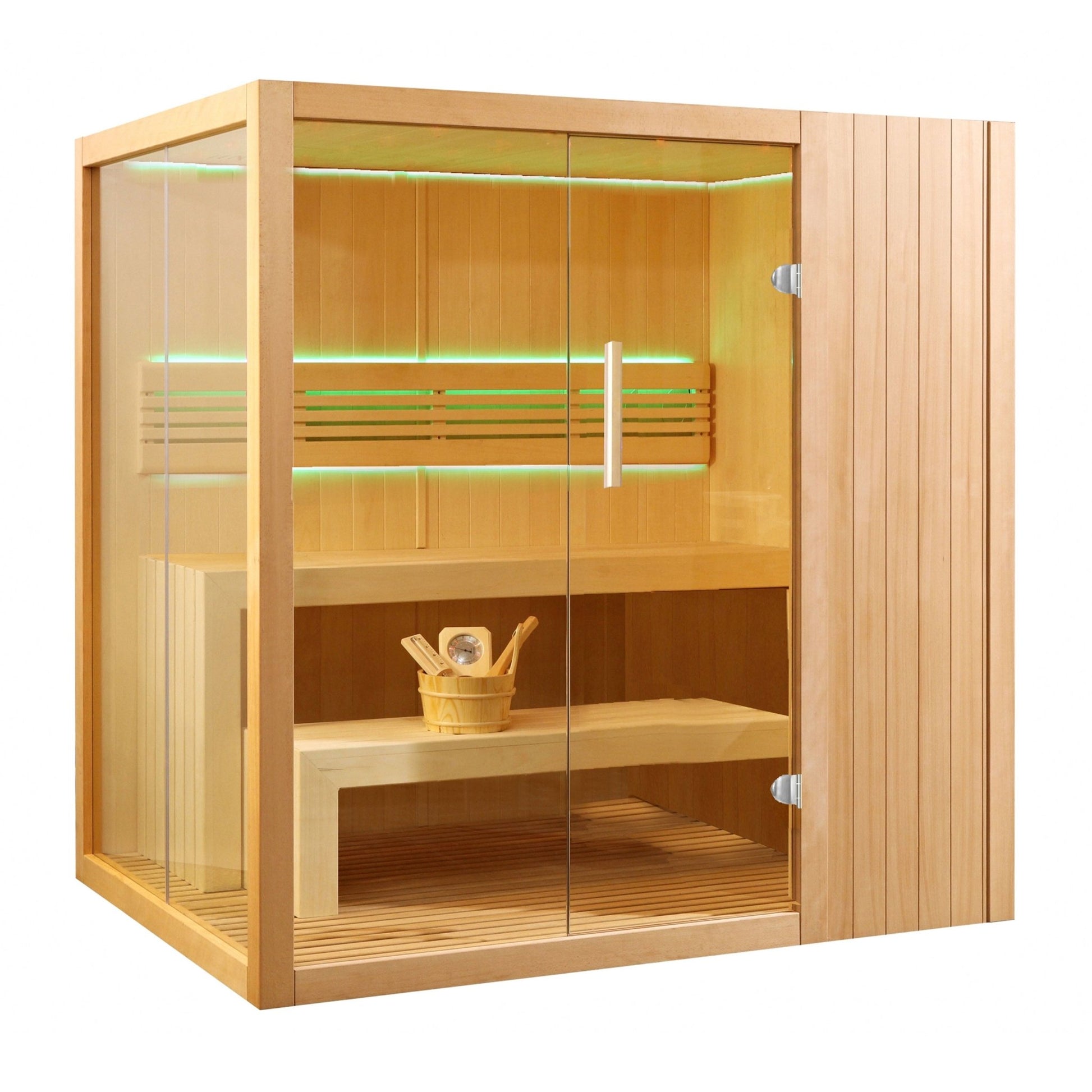 Experience Ultimate Relaxation with the STHE4INNY Canadian Hemlock Indoor Wet Dry Sauna for 4 - 6 People, Featuring a Premium 4.5 Kw UL Heater - Premium Spa & Sauna from Luxurysaunas&spas.store