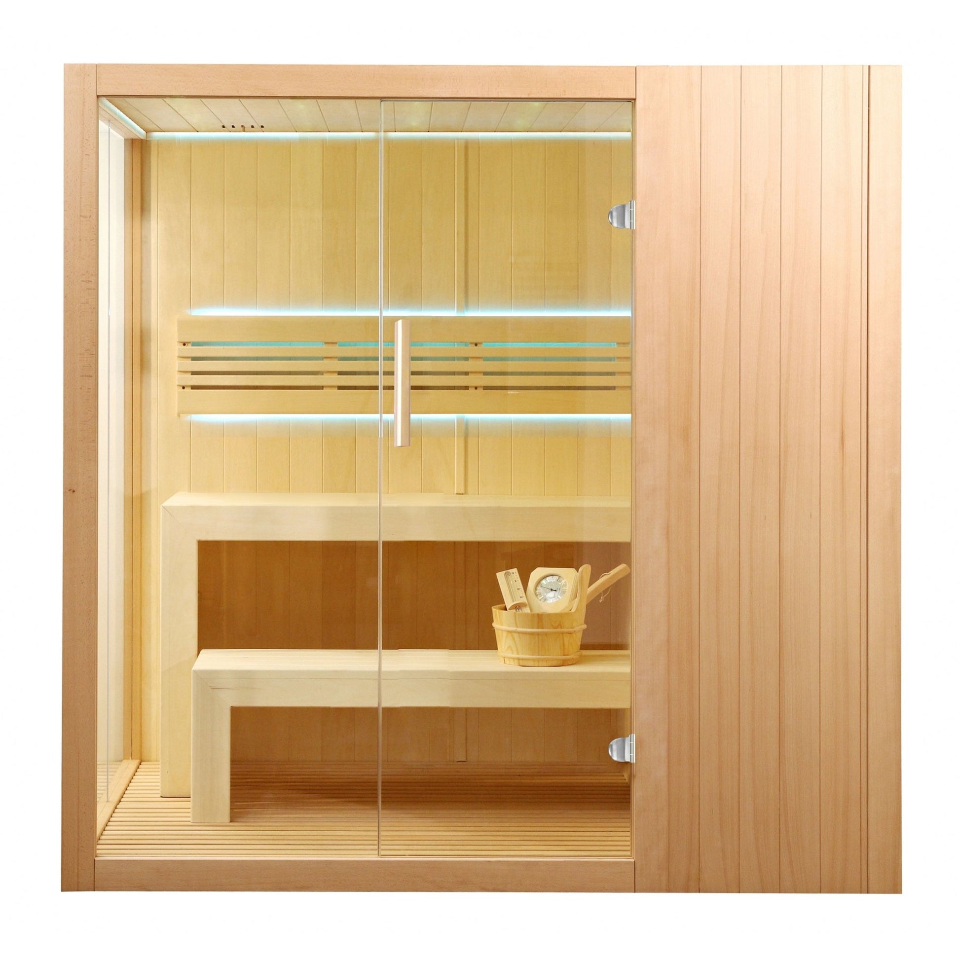 Experience Ultimate Relaxation with the STHE4INNY Canadian Hemlock Indoor Wet Dry Sauna for 4 - 6 People, Featuring a Premium 4.5 Kw UL Heater - Premium Spa & Sauna from Luxurysaunas&spas.store